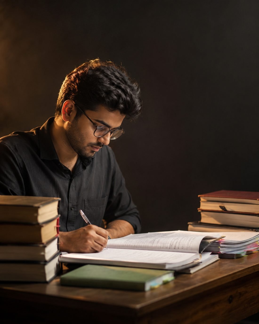 A UPSC aspirant practising answer writing